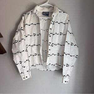 Vintage Wrangler Blues Cowboy Boot Footsteps Button Up Shirt